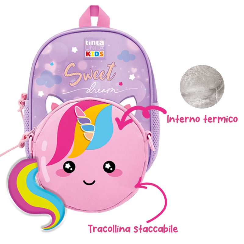 Zainetto 2 in 1 poliestere TU KIDS  f.to 14,5x4cm Pool Over - Tinta Unita | Mini Zaini 