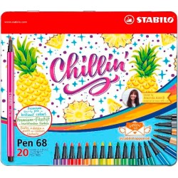 Pen 68 scatola metallo 20 colori Happymail Ananas