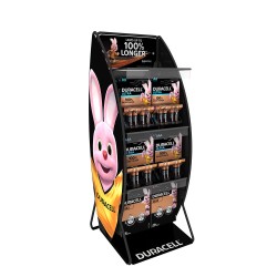 Espositore da banco per pile Duracell 6 ganci