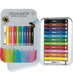 Pastelli olio Tinta Unita maxi 12 colori sc.metal
