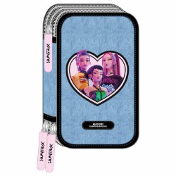 Astuccio 3 zip Denim K-POP