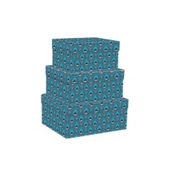 Set 3 scatole rettangolari Kartos Classic medie