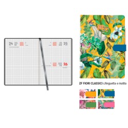 Agenda giorn. Qua 10,5x14,8 Fiori c/lin+ma S/D abb
