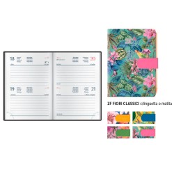 Agenda Bigiornaliera 6,5x10 - 110 Fiori c/Ling+mat