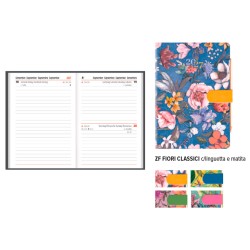 Agenda giornaliera 9x13 118 Fiori c/ling+ma S/D ab