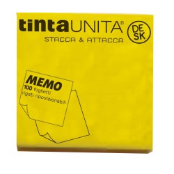 Foglietti riposizionabili Memo 75x75 giallo fluo
