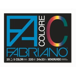 Blocco Fabriano colore Liscio/Ruvid 33x48 25 fogli