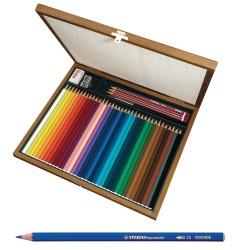 Scatola legno Stabilo pastelli Aquacolor 36 colori