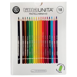Scatola 18 Pastelli Tinta Unita mina 4mm
