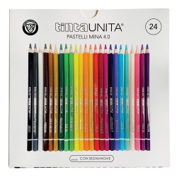 Scatola 24 Pastelli Tinta Unita mina 4mm