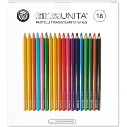 Scatola 18 Pastelli Triangolari Tinta Unita 6.0