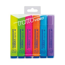 Evidenziatori Tratto Video 6pz assortiti