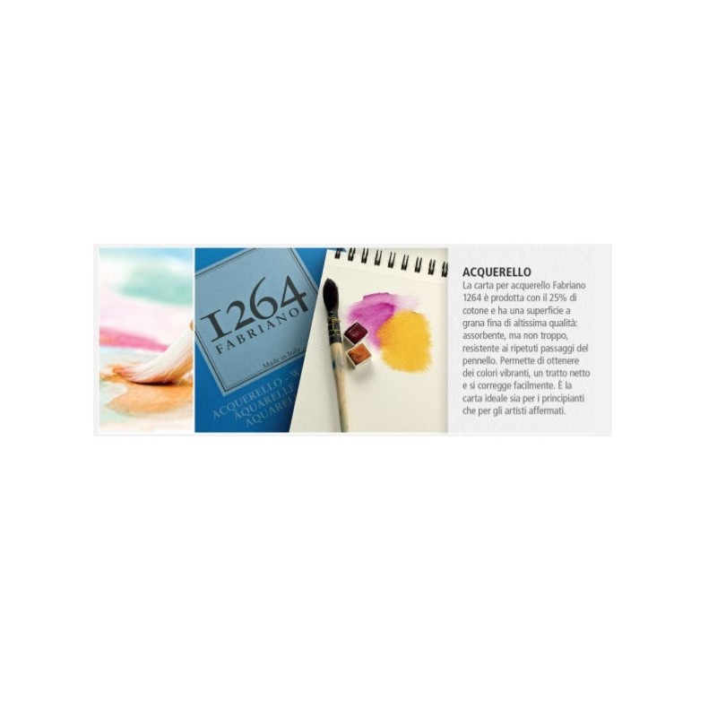 Blocco spiralato 1264 Watercolour 30fg 300gr A4 Fedrigoni-Fabriano | Blocchi - Carta 