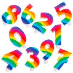 Candeline scintillanti numero h 9,5 RAINBOW  **E**