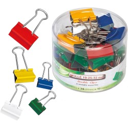 Barattolo 60 Double clip Colorate 3 misure ass.