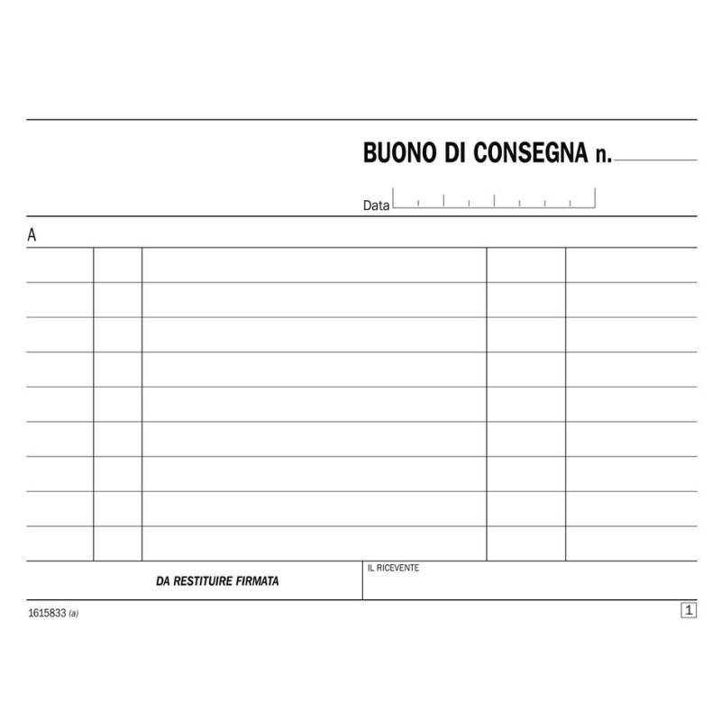 Buoni di Consegna 3 copie 16X11h 161583300 Data ufficio | Trasporti 