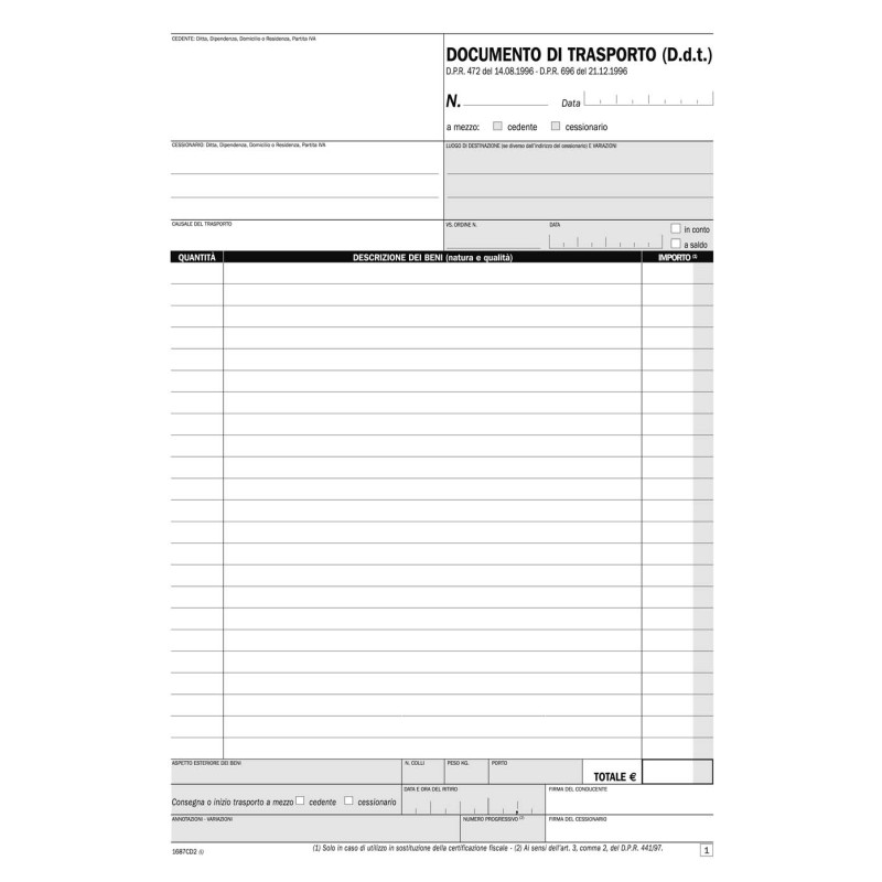 DDT 2 copie 21x30 1687CD200 Data ufficio | Trasporti 