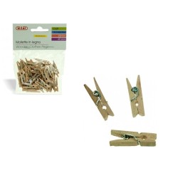 Blister 40 mini mollette in legno naturale 25mm