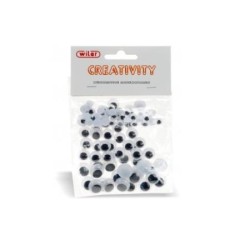 Blister 30 + 30 + 25 occhi adesivi tondi