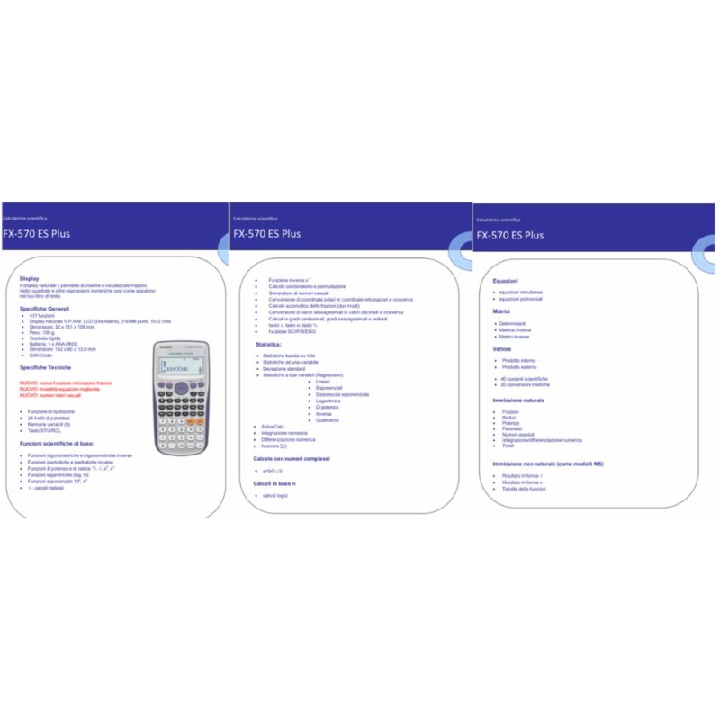 Calcolatr. Casio scientifica FX570ES PLUS-2 417FN Casio | Scientifica 