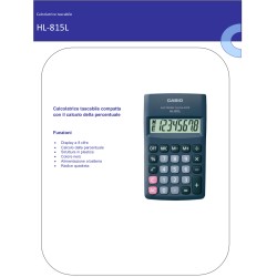 Calcolatrice Casio tascabile HL815L 8 cifre R.Q. Casio | Tascabile 