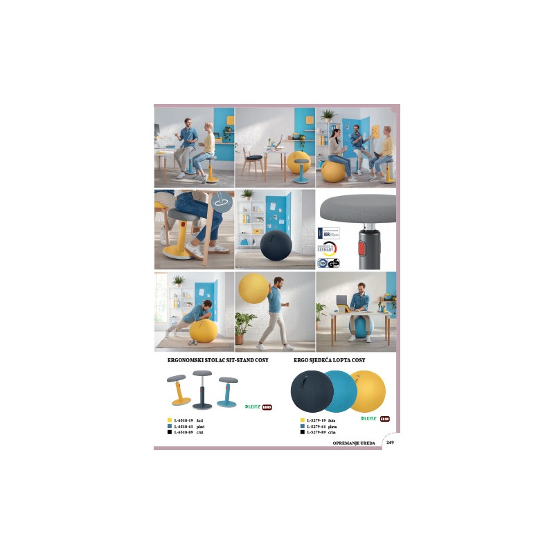 Sgabello sit-stand  Cosy Ergo 6518 Acco-Esselte | Ergonomia - filtri - supporti pc - 