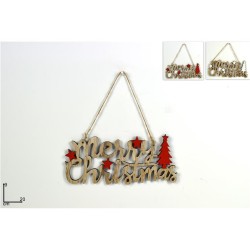 Dietroporta Merry Christmas legno 2 colori cm 20