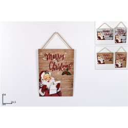 Dietroporta legno Babbo e scritta 2 colori 34x24