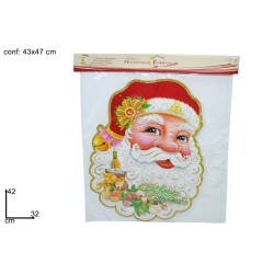Viso Babbo Natale con glitter cartoncino R2733