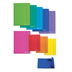 Cartellina 3 lembi con elastico Tinta Unita 18x24