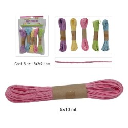 Cf.5 matassine spago carta 10 mt 5 colori