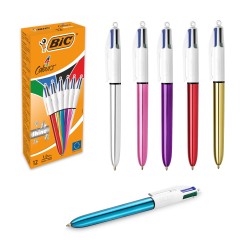 Bic 4 Colours Shine fusto metal e colori assortiti