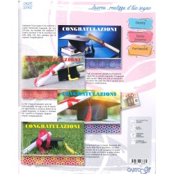 Scatola 12 Biglietti LAUREA PORTASOLDI 4 sog 12x18