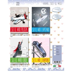 Scatola 12 Biglietti PAPÀ SEI IL MIO.. 4 sog 12x18