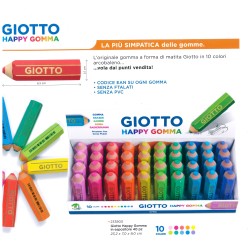 Espositore 40 Giotto Happy gomma 10 colori