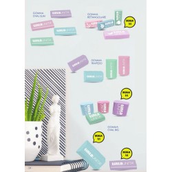 Espositore da banco 174 gomme Tinta Unita pastel