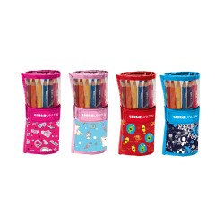 Rotolo fantasia 12 pastelli jumbo Tinta Unita