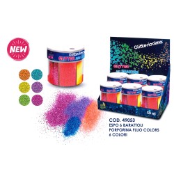 Espositore 6 barattoli Porporina colori fluo 50ml