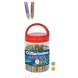 Barattolo 50 tubetti Glitter Glue 10,5ml OR e AG