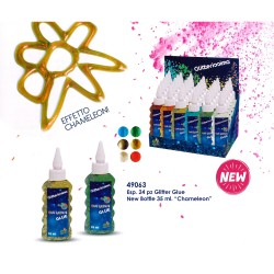 Ass. 24 bottiglie Glitter Glue 35 ml eff Chameleon