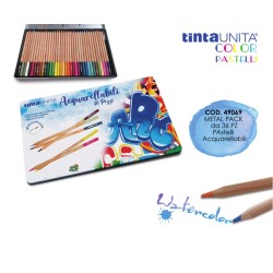 Sc. metallo 36 pastelli Tinta Unita Acquerellabili