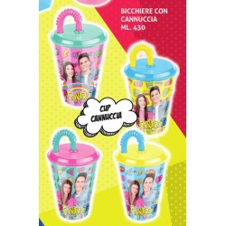 MCT bicchiere plastica con cannuccia