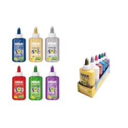 Confezione 6 flaconi Colla glitter colori metal