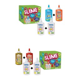 Set Slime 2 colle glit 147ml classic/neon + 2 att.
