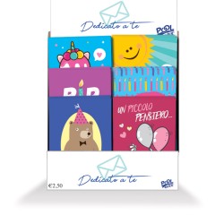 Conf.24 Biglietti auguri 12X17 - 8 soggetti Pool Over - Tinta Unita | Auguri 