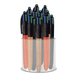 Penna BIC 4 colori effetto legno (in barattolo)