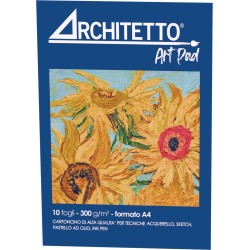 Blocco collato Architetto ART PAD A4 10fg 300gr