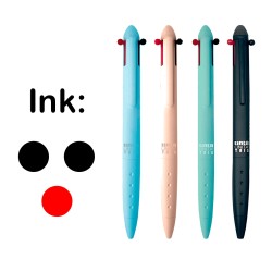 Penna cancellabile TRIS punta 07 nero+nero+rosso