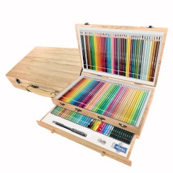 Valigetta Legno Tinta Unita Art 130 pezzi 3 casset